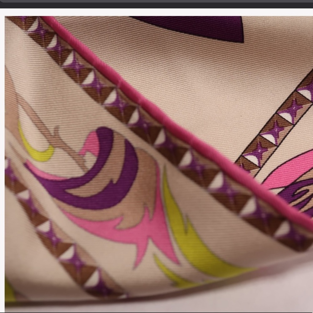 authentic EMILIO PUCCI hand rolled SILK SCARF $650 - Picture 4 of 8